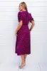 Cerise And Navy Animal Print Wrap Midi Dress sold by AX Paris