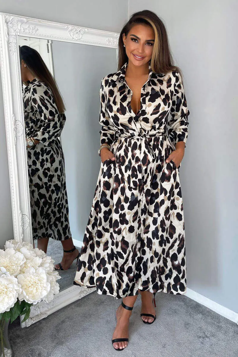 Leopard Print Button Up Midi Dress sold by AX Paris product image thumbnail 3