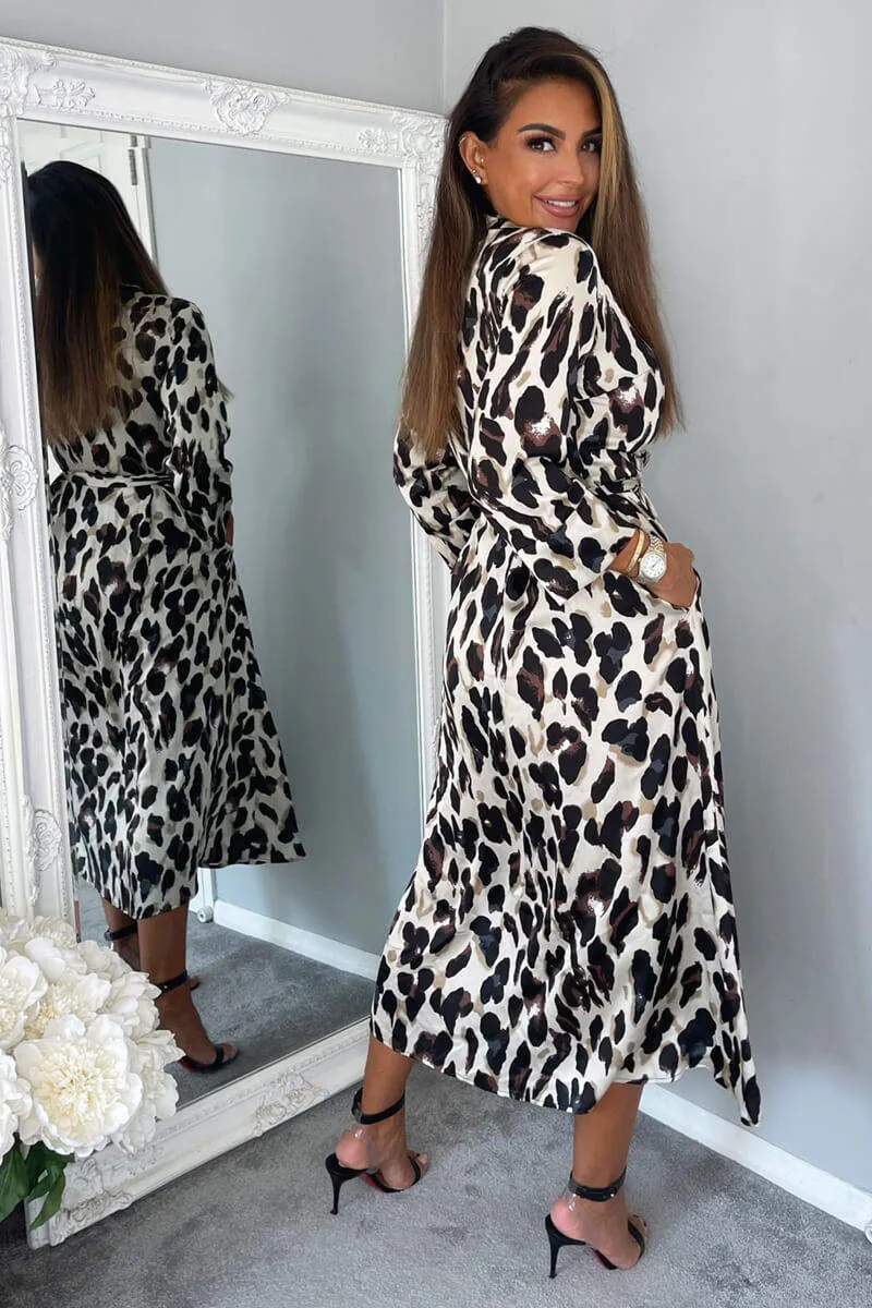 Leopard Print Button Up Midi Dress sold by AX Paris product image thumbnail 5