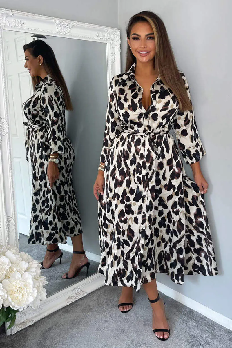 Leopard Print Button Up Midi Dress sold by AX Paris product image thumbnail 2