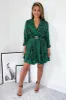 Green Printed Wrap Over Belted Long Sleeve Skater Dress sold by AX Paris