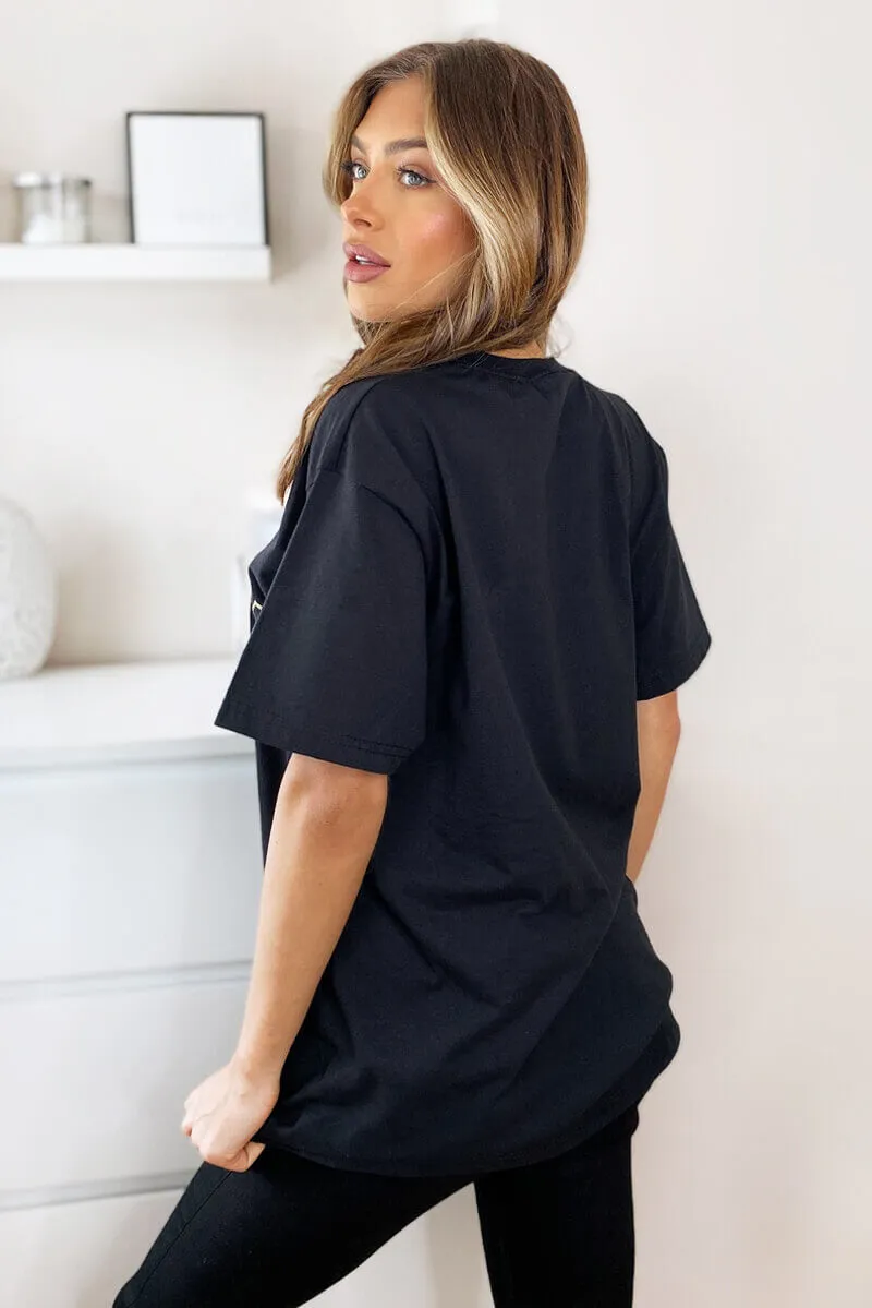 Black LA Oversized Tee sold by AX Paris product image thumbnail 4