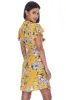Yellow Floral Wrap Dress With Ruffled Sleeves sold by AX Paris