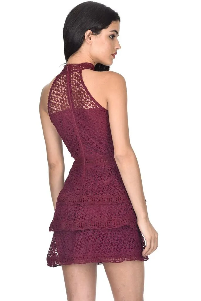 Plum Crochet Tiered Dress sold by AX Paris product image thumbnail 3