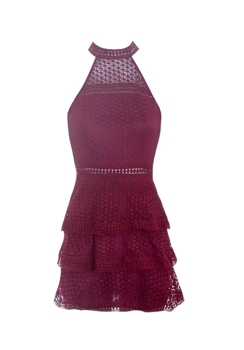 Plum Crochet Tiered Dress sold by AX Paris product image thumbnail 4