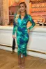 Green Printed Long Sleeve Wrap Midi Dress sold by AX Paris