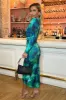 Green Printed Long Sleeve Wrap Midi Dress sold by AX Paris