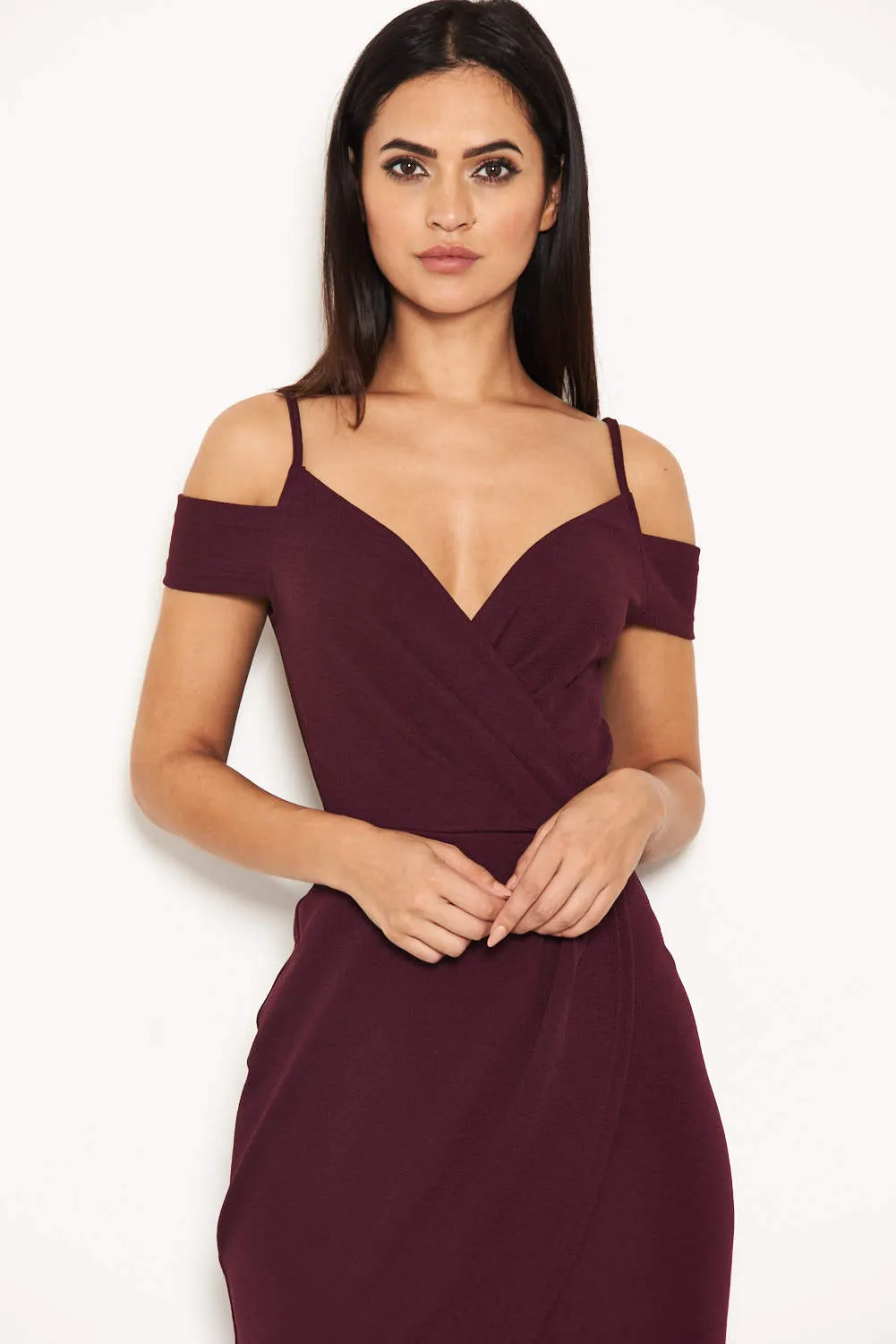 Plum Wrap Around Dress sold by AX Paris product image thumbnail 4