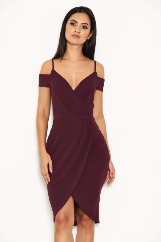 Plum Wrap Around Dress sold by AX Paris