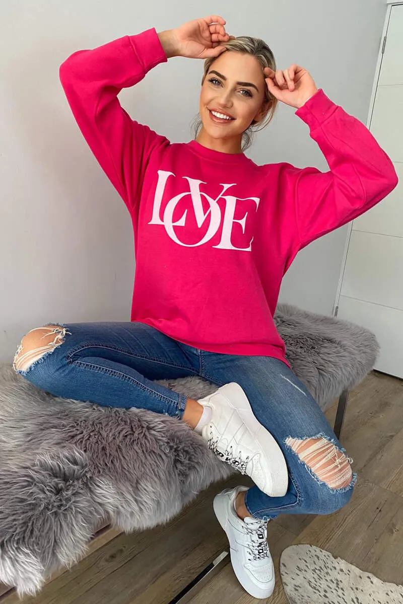 Cerise LOVE Sweatshirt sold by AX Paris product image thumbnail 3