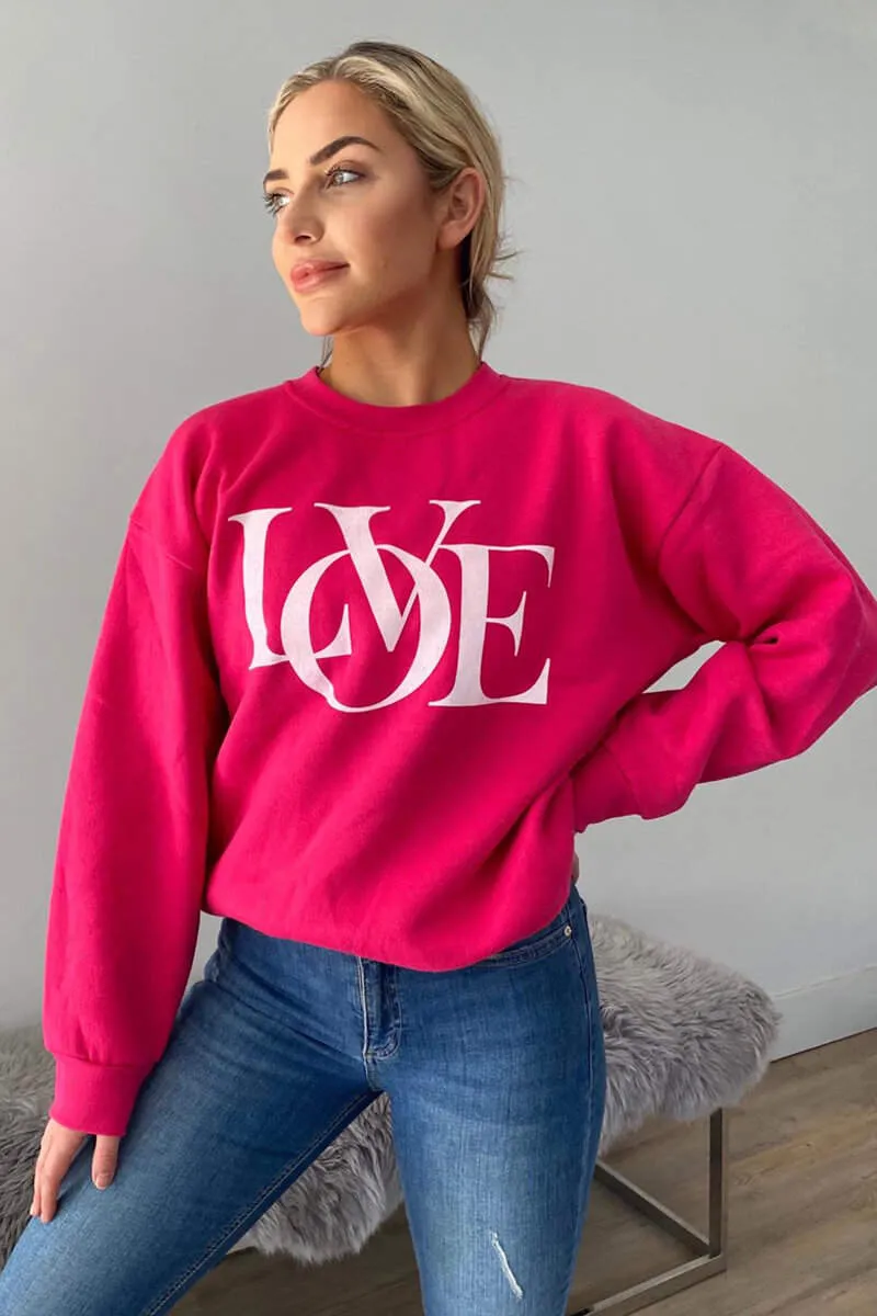 Cerise LOVE Sweatshirt sold by AX Paris product image thumbnail 4