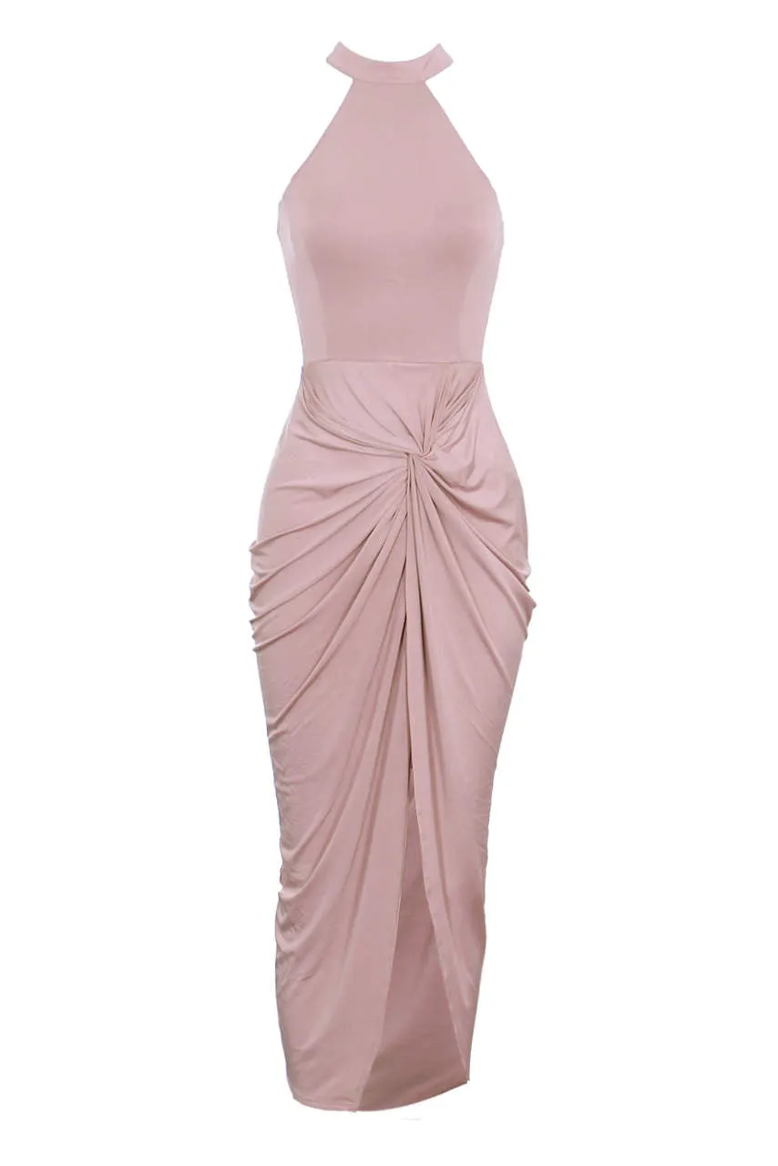 Blush Racer Neck Wrap Dress sold by AX Paris product image thumbnail 4