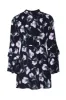Black Floral Mini With Long Frill Bell Sleeves sold by AX Paris