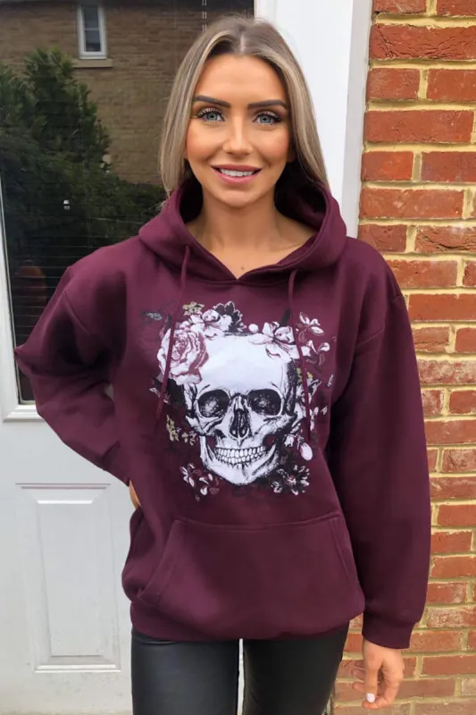 Wine Skull Printed Hoodie sold by AX Paris