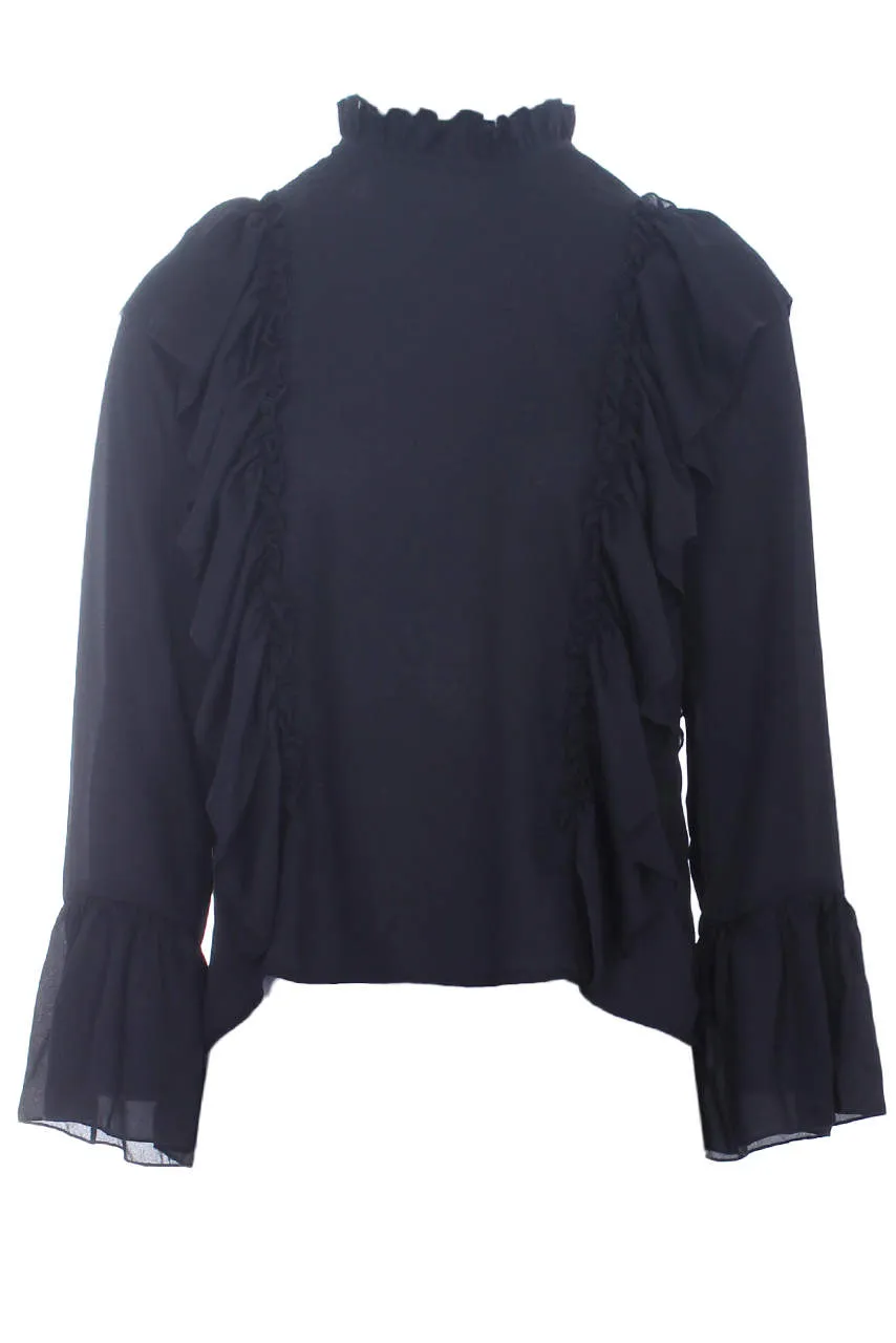 Black Frill Long Sleeved Top sold by AX Paris product image thumbnail 4