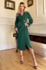Teal Wrap Gold Buckle Midi Dress sold by AX Paris