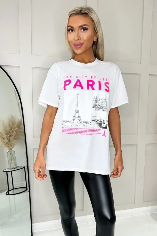 White Paris Slogan T-Shirt sold by AX Paris
