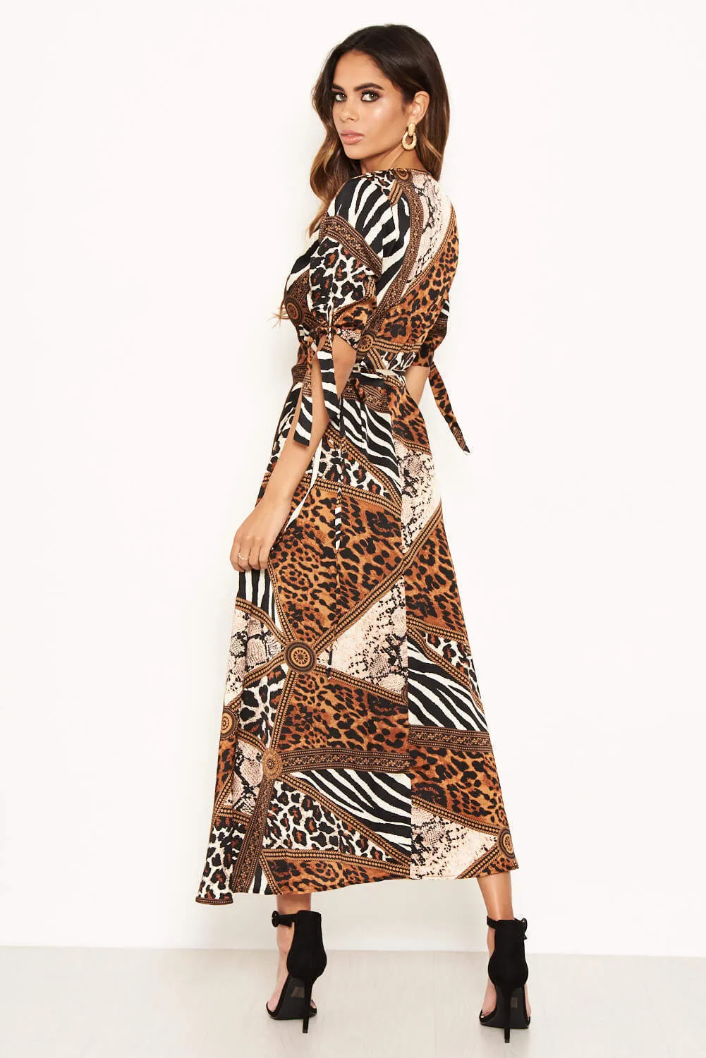 Animal Print Wrap Midi Dress sold by AX Paris product image thumbnail 5