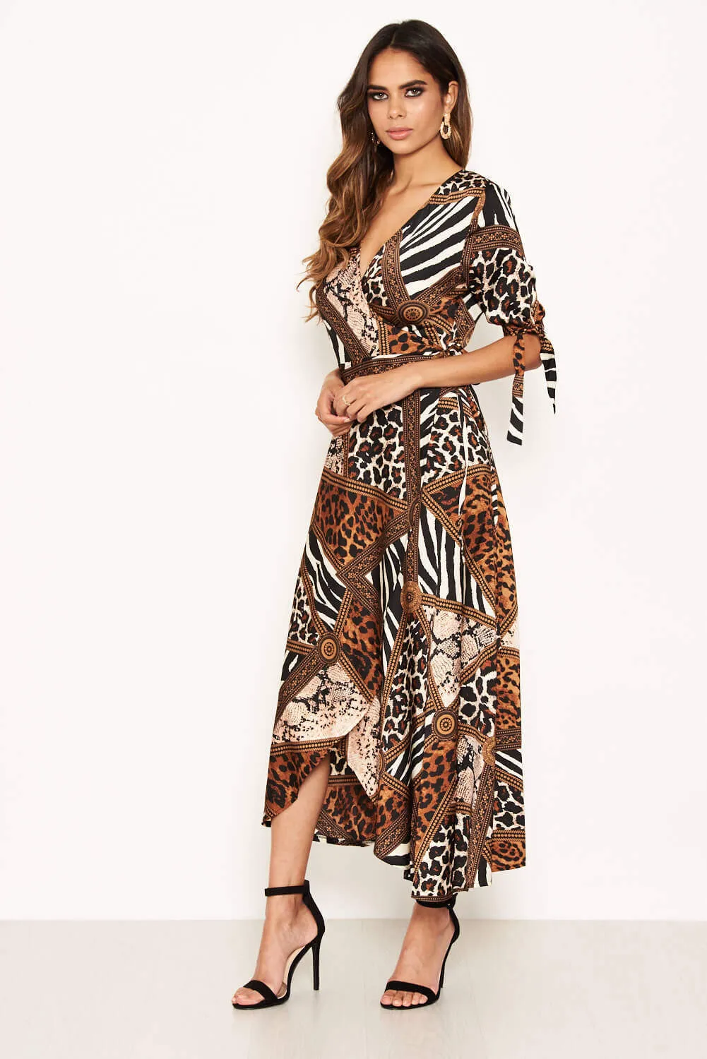 Animal Print Wrap Midi Dress sold by AX Paris product image thumbnail 3