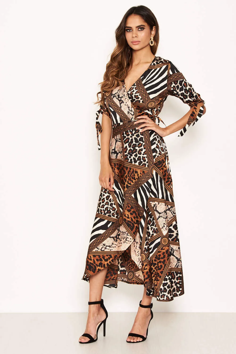 Animal Print Wrap Midi Dress sold by AX Paris product image thumbnail 4