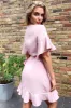Nude Frill Sleeve Wrap Mini Dress sold by AX Paris