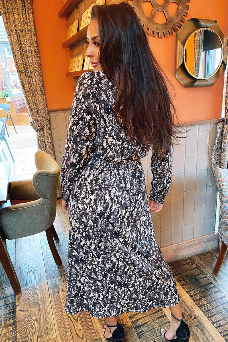 Black Printed Button Up Midi Dress sold by AX Paris product image thumbnail 5