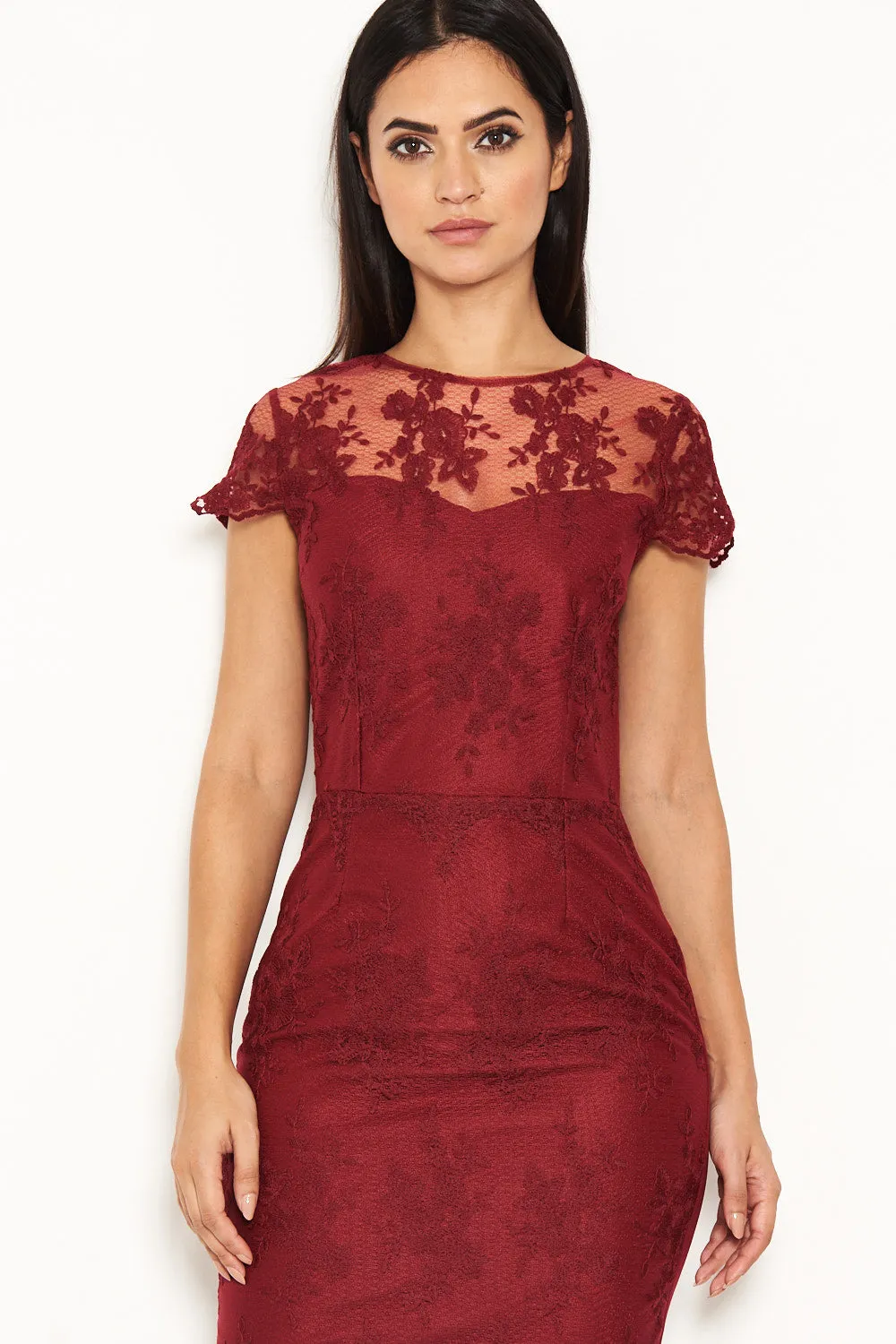Plum Floral Lace Midi Dress sold by AX Paris product image thumbnail 5