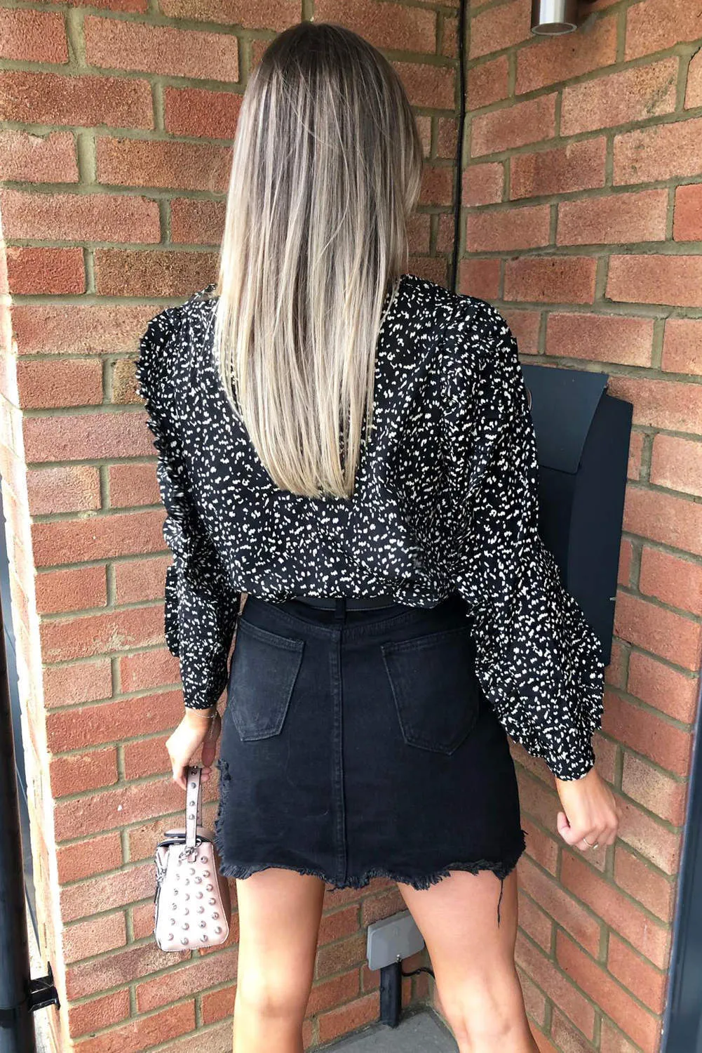 Black Printed Pleated Sleeve Top sold by AX Paris product image thumbnail 5