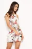 Cream and Pink Floral Tie Waist Playsuit sold by AX Paris