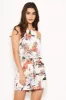 Cream and Pink Floral Tie Waist Playsuit sold by AX Paris