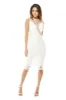 Cream Sleeveless Lace Mesh Bodycon Midi sold by AX Paris