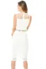 Cream Sleeveless Lace Mesh Bodycon Midi sold by AX Paris