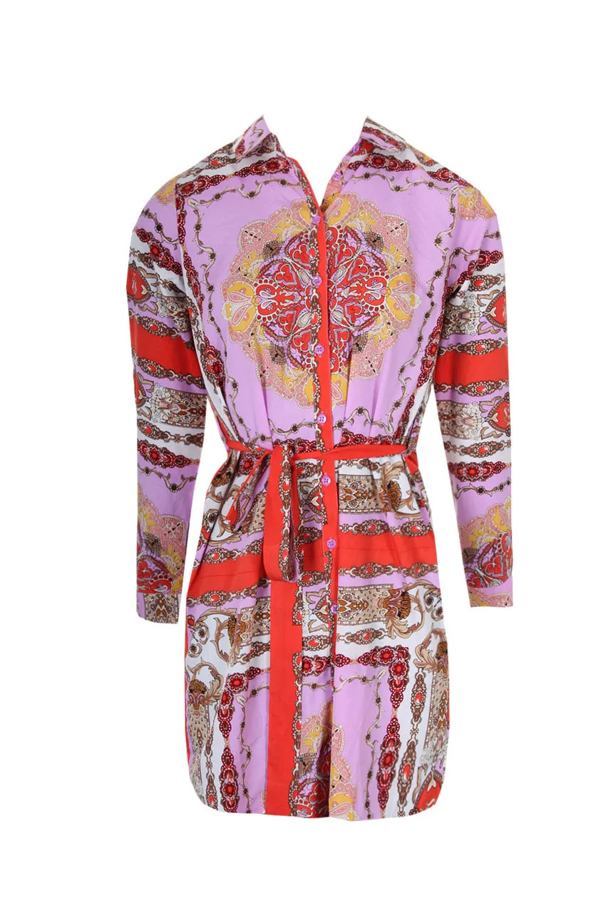 Lilac Patterned Shirt Dress sold by AX Paris product image thumbnail 4