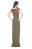 Khaki Cross Front Bardot Maxi Dress With Thigh High Split sold by AX Paris