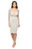 Long Sleeved Grey Bodycon With Lace Detail sold by AX Paris