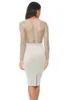 Long Sleeved Grey Bodycon With Lace Detail sold by AX Paris