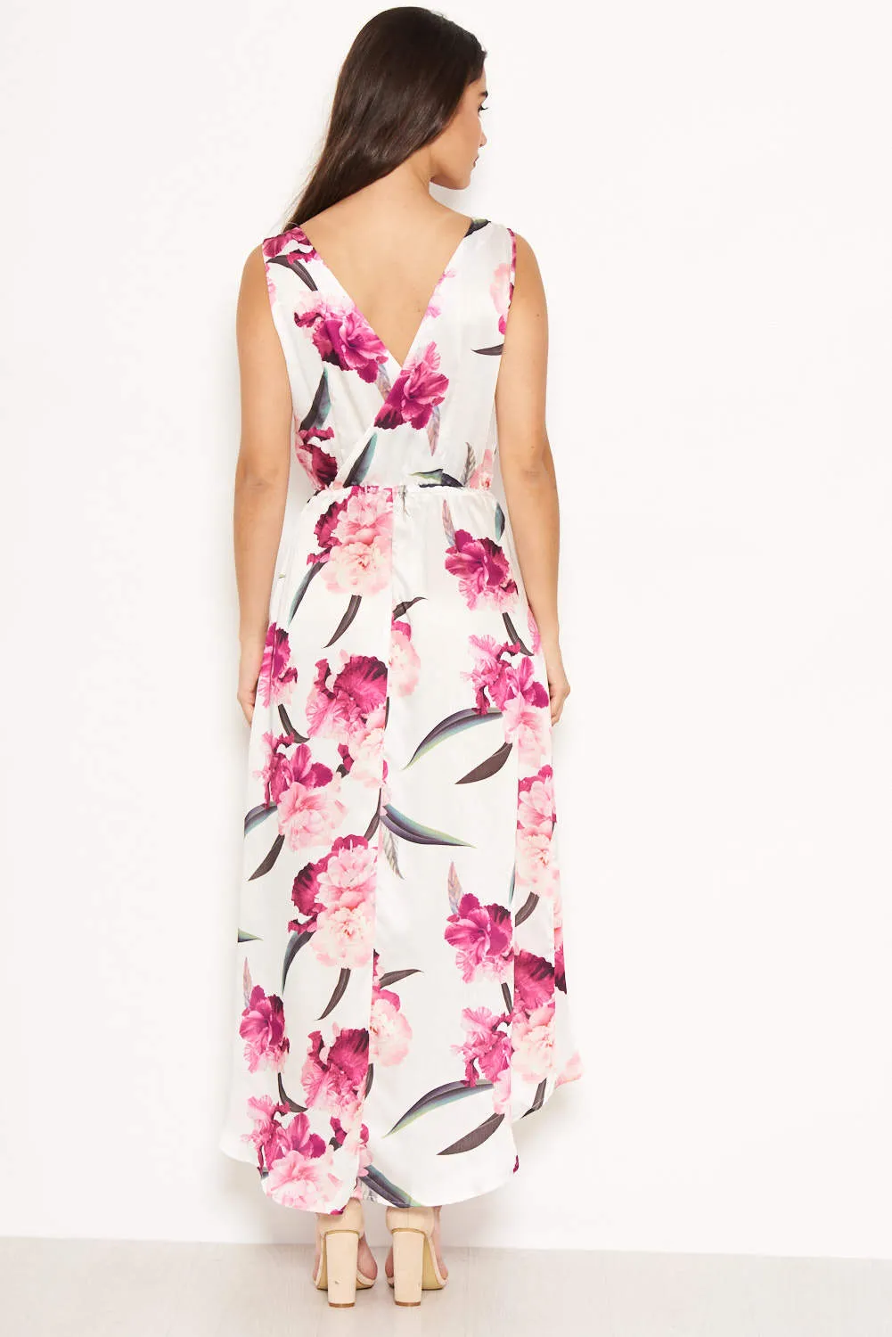 Cream Floral V Neck Maxi Dress sold by AX Paris product image thumbnail 4