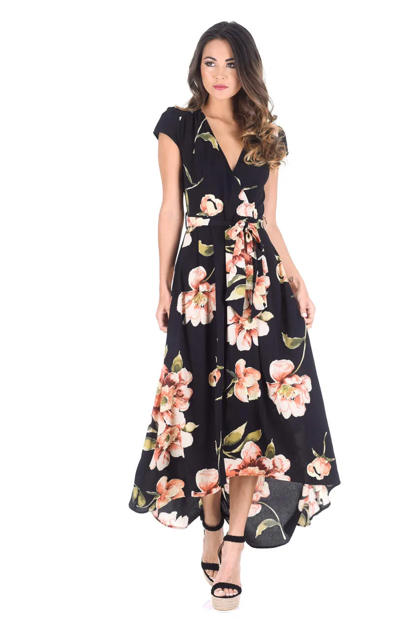 Black Floral V Neck Maxi Dress sold by AX Paris product image thumbnail 2