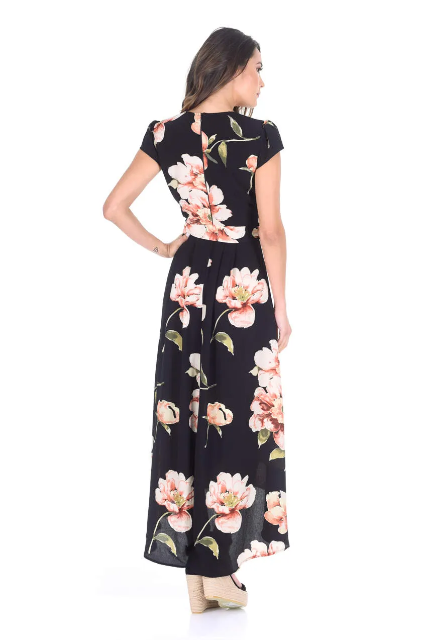 Black Floral V Neck Maxi Dress sold by AX Paris product image thumbnail 3