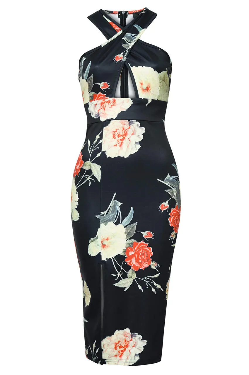 Floral Cross Front Midi Dress sold by AX Paris product image thumbnail 4