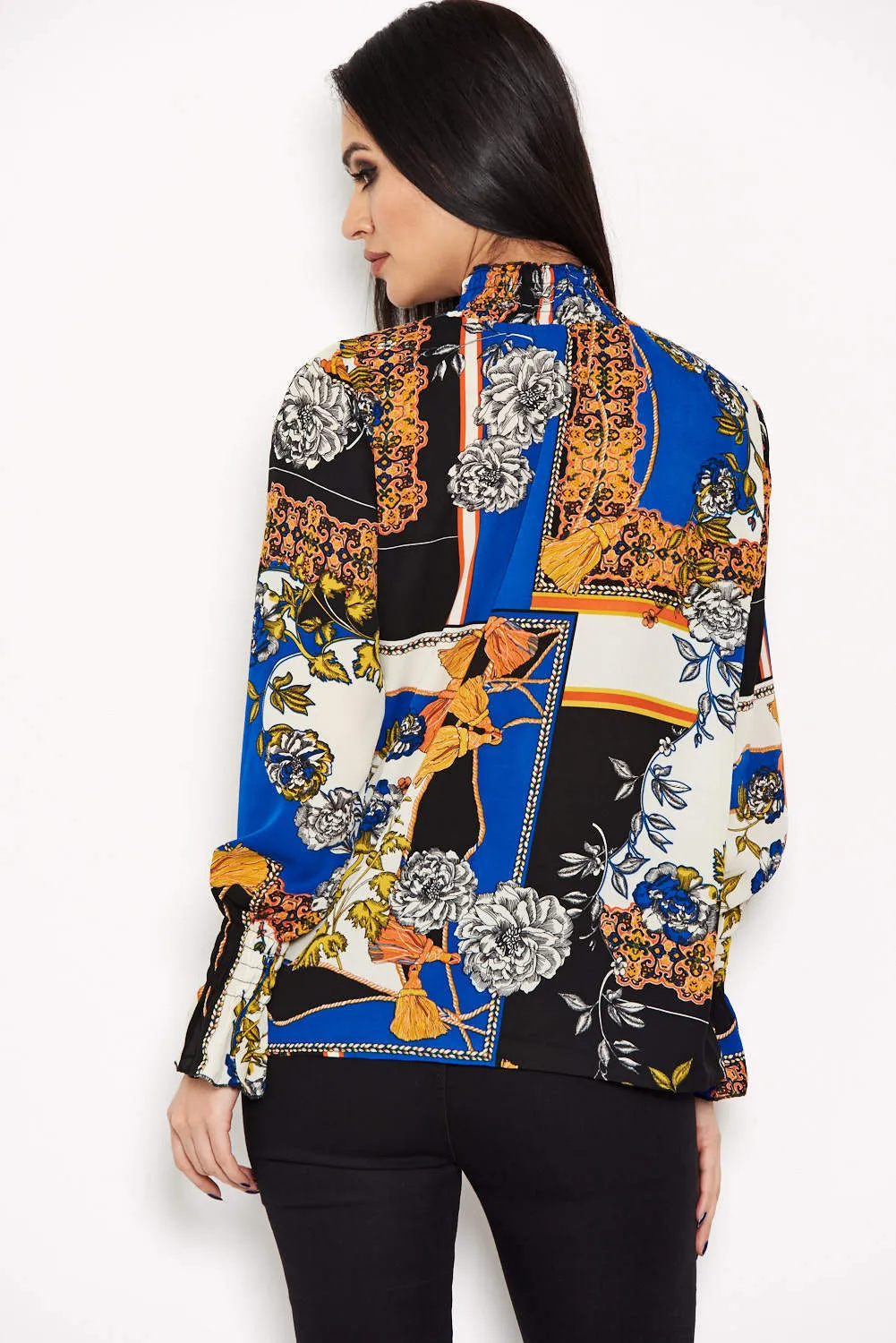 Blue Printed High Neck Top sold by AX Paris product image thumbnail 3