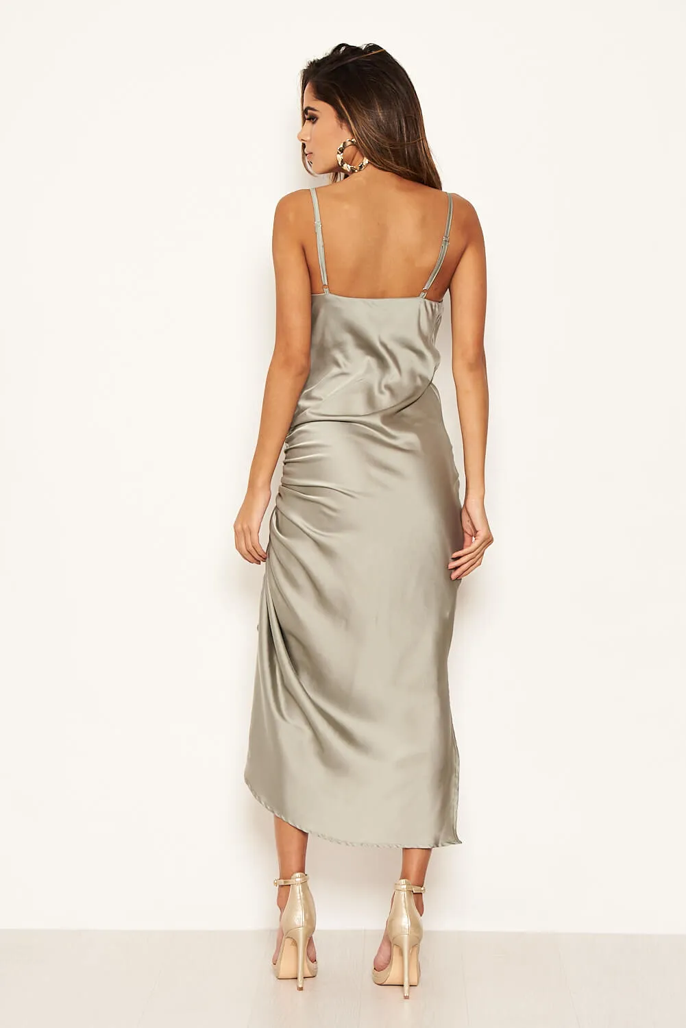 Sage Ruched Detail Midi Dress sold by AX Paris product image thumbnail 4