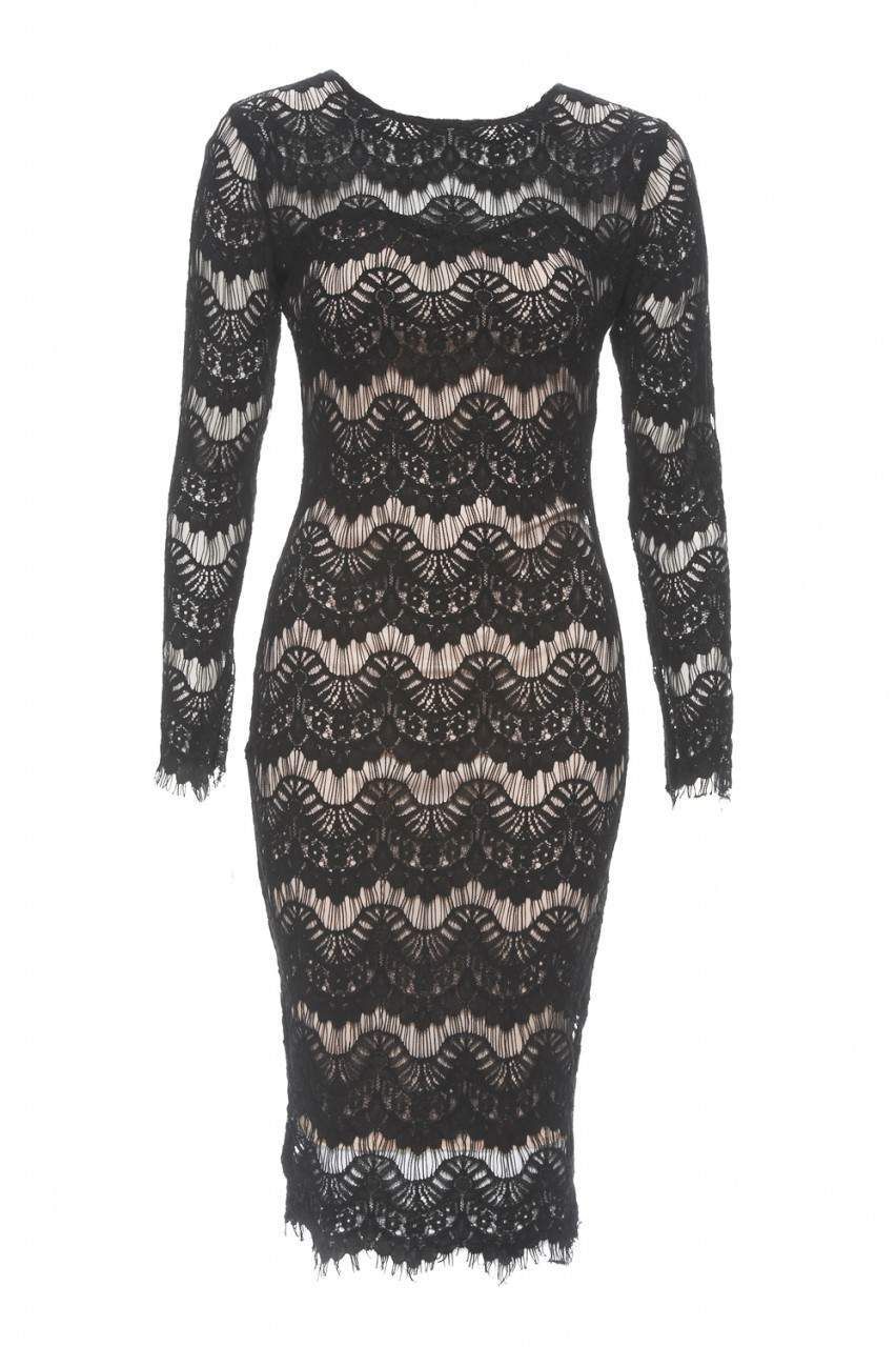 Long Sleeved Lace Bodycon Dress sold by AX Paris product image thumbnail 5