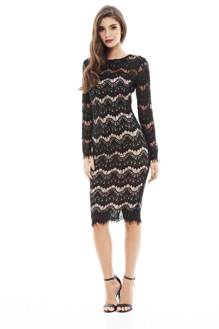 Long Sleeved Lace Bodycon Dress sold by AX Paris product image thumbnail 2
