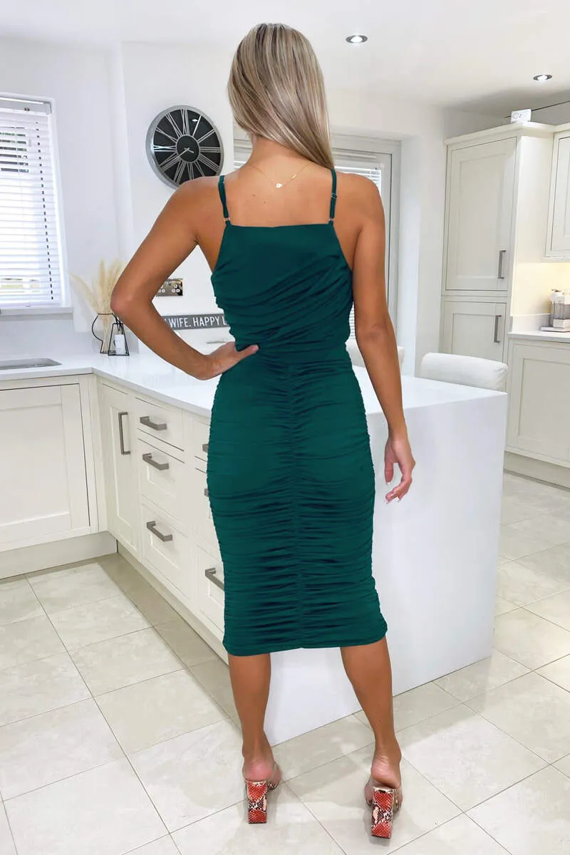 Teal Ruched Pleated Top Midi Dress sold by AX Paris product image thumbnail 4