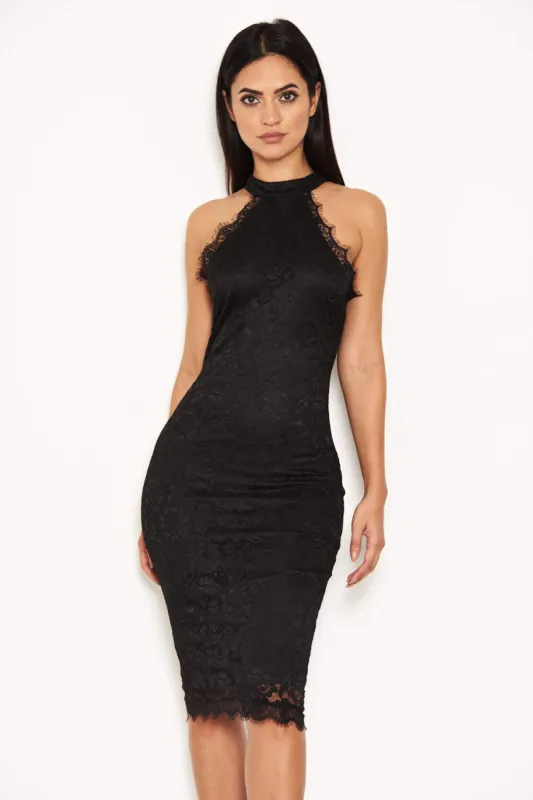 Black Lace Midi Dress sold by AX Paris