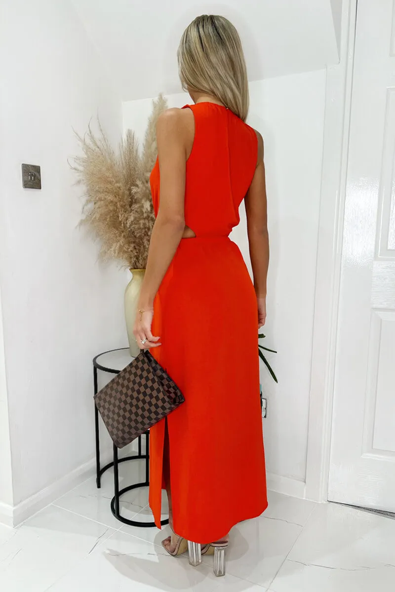 Burnt Orange Cut Out Midi Dress sold by AX Paris product image thumbnail 4