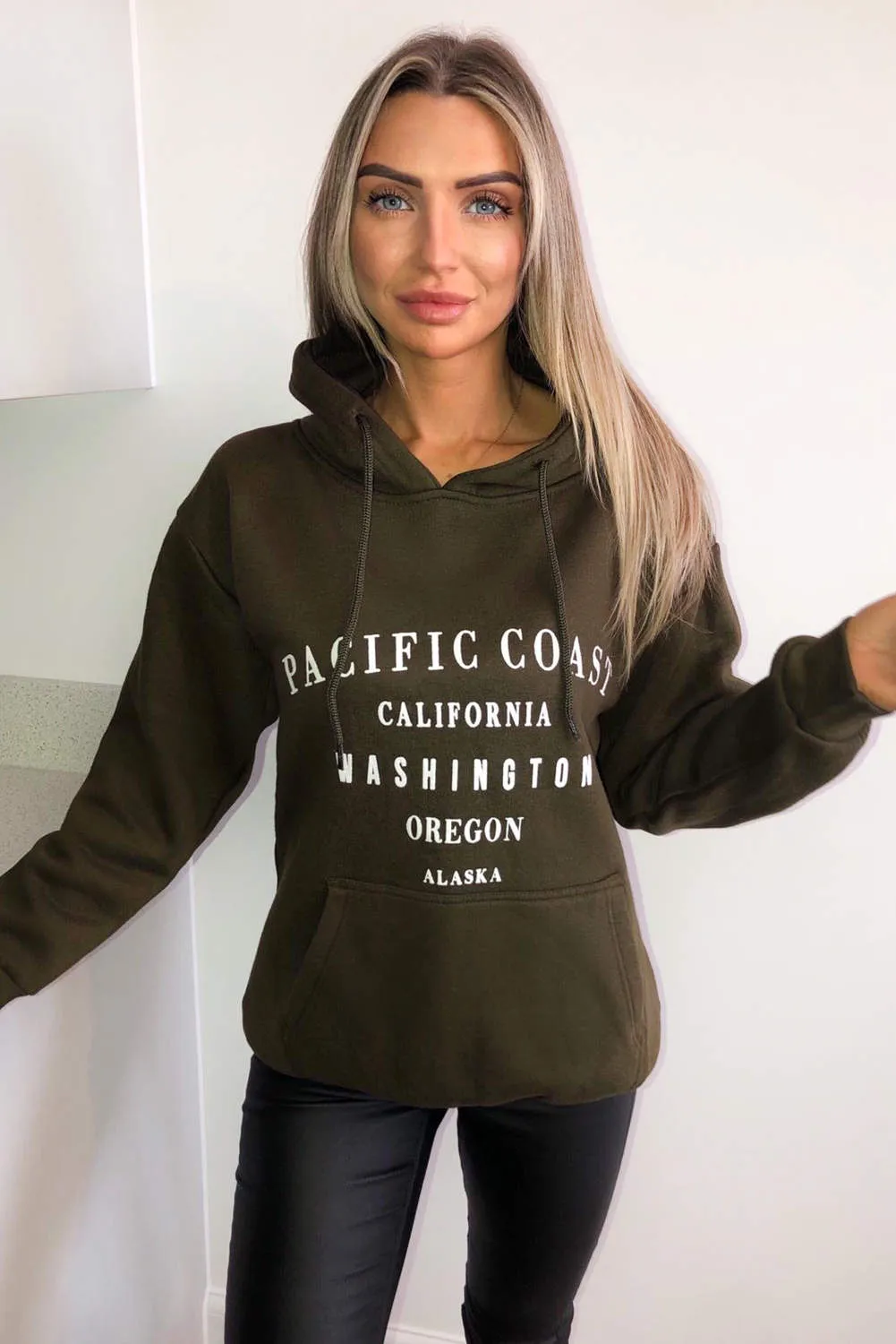 Khaki Pacific Coast Hoodie sold by AX Paris product image thumbnail 2