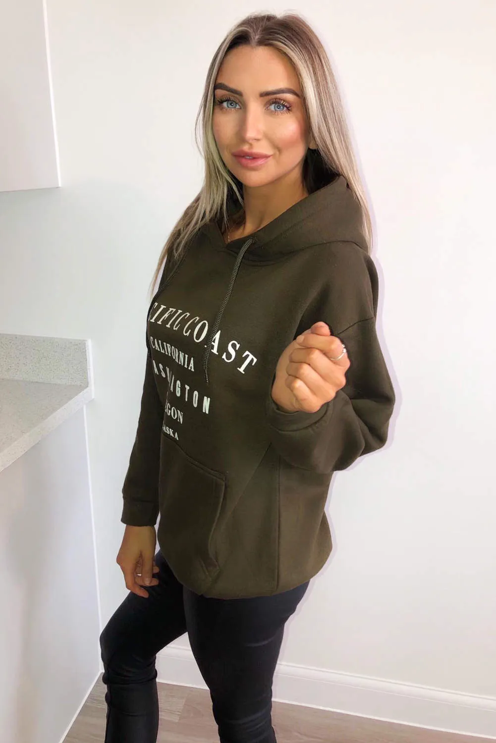 Khaki Pacific Coast Hoodie sold by AX Paris product image thumbnail 3