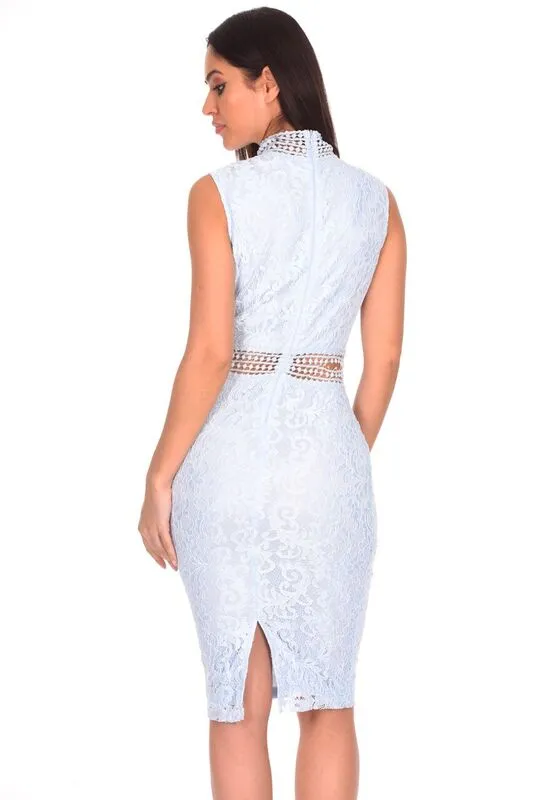 Ice Blue Lace Midi Dress sold by AX Paris product image thumbnail 3